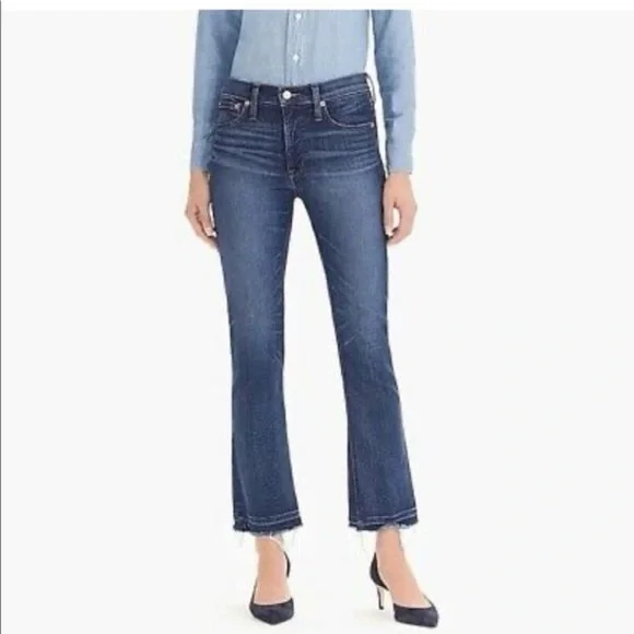 J Crew Raw Hem Billie Demi Boot Crop Jeans - Picture 1 of 6